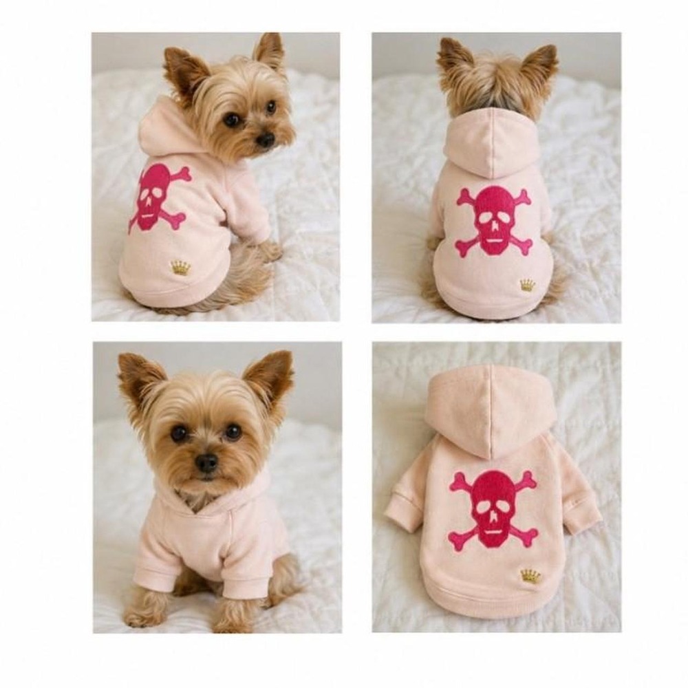 XS dog hoodie. Skull nwt